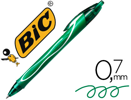 Bolígrafo Bic Gelocity Quick Dry tinta gel verde